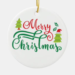 Merry Christmas Modern Typography Ornament