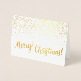 Merry Christmas Modern Typography Script Sparkle Foil Card
