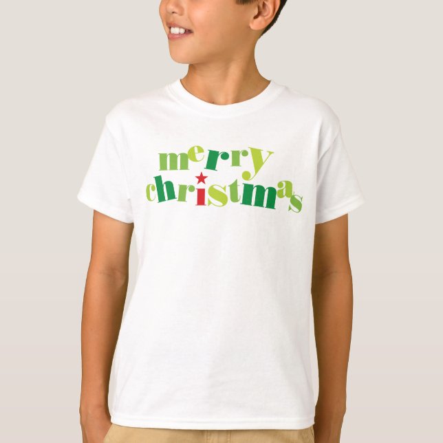 merry christmas modern typography T-Shirt (Front)