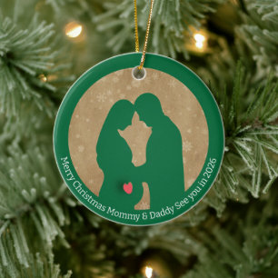Merry Christmas Mommy & Daddy See you in 2026 Ceramic Tree Decoration