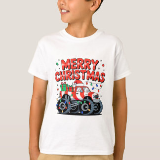 Merry Christmas Monster Truck Lights Presents T-Shirt