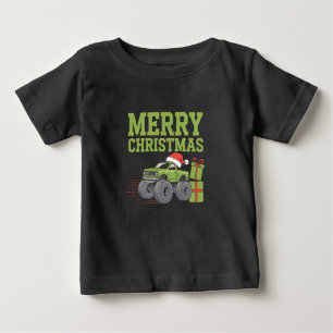 Merry Christmas Monster Truck Toddler Boys Xmas  Baby T-Shirt