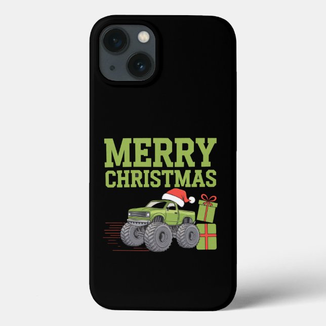 Merry Christmas Monster Truck Toddler Boys Xmas  Case-Mate iPhone Case (Back)