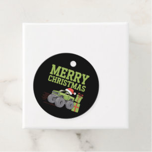 Merry Christmas Monster Truck Toddler Boys Xmas  Favour Tags