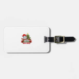 Merry Christmas Moo Deng Christmas Baby Hippo Sant Luggage Tag