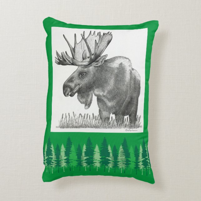 Merry Christmas Moose Decorative Cushion (Back(Vertical))