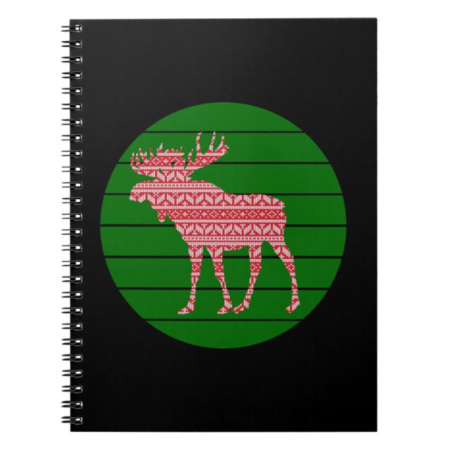 MERRY CHRISTMAS MOOSE DEER NOTEBOOK (Front)