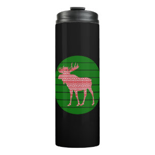 MERRY CHRISTMAS MOOSE DEER THERMAL TUMBLER