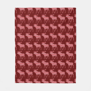 MERRY CHRISTMAS MOOSE  FLEECE BLANKET