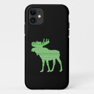 MERRY CHRISTMAS MOOSE GREEN DEER Case-Mate iPhone CASE