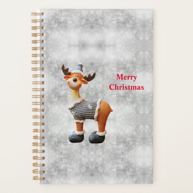 Merry Christmas moose wearing a hat          Planner (Front)