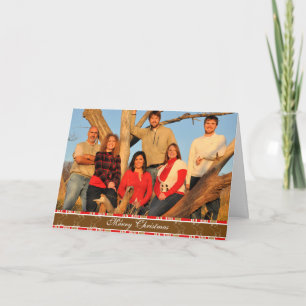 Merry Christmas Moose White Outline Holiday Card