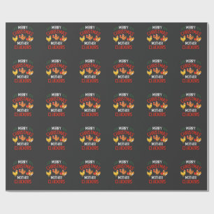 Merry Christmas Mother Cluckers Rooaster Xmas Wrapping Paper