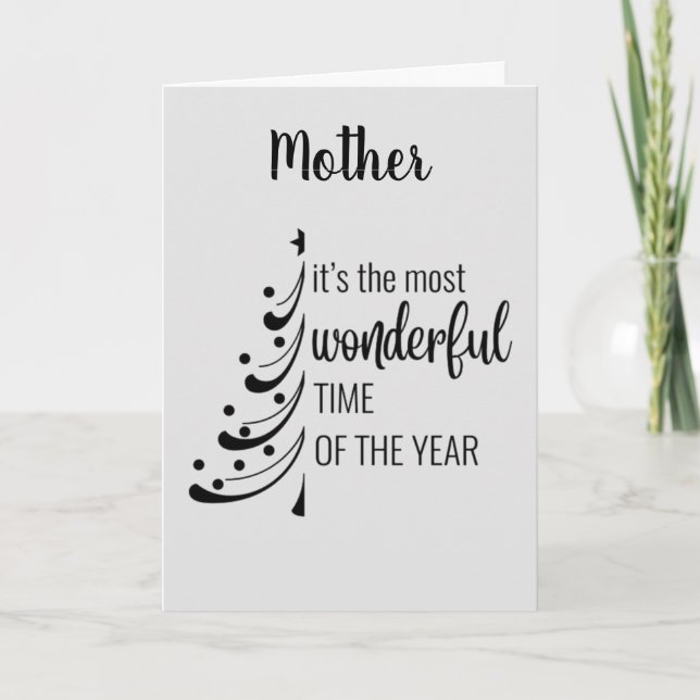 MERRY CHRISTMAS **MOTHER*** WITH LOVE HOLIDAY CARD (Front)