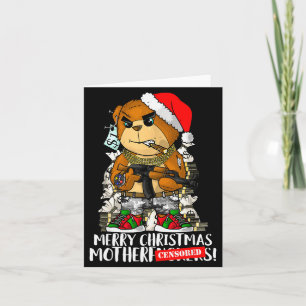 Merry Christmas Motherfker! Hip Hop Teddy Bear Xma Card