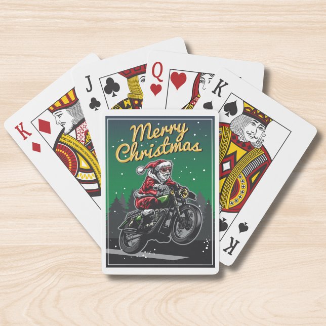 Merry Christmas Motorcycle Santa | Holidays Playing Cards (Creator Uploaded)