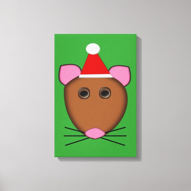 Merry Christmas Mouse Canvas Print (Front)