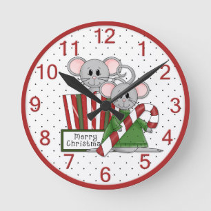 Merry Christmas Mouse Clock