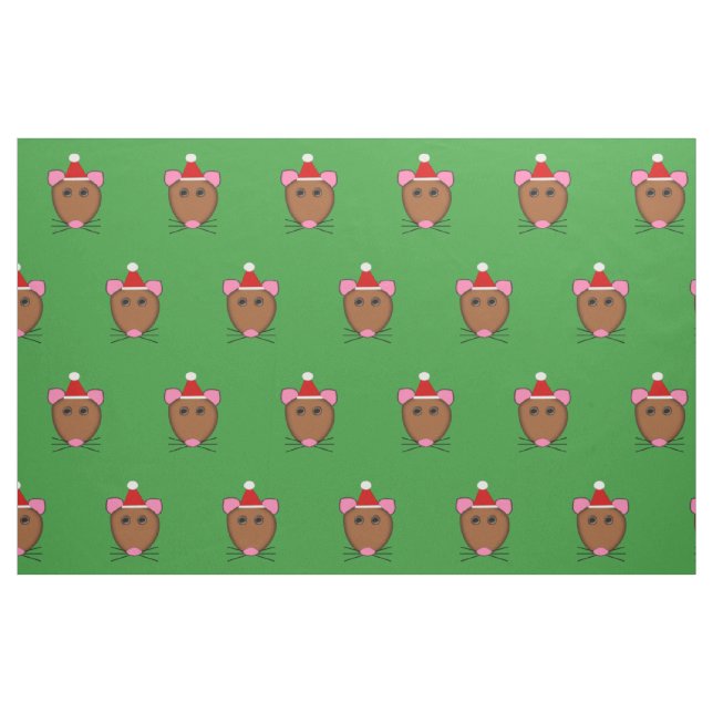 Merry Christmas Mouse Craft Fabric (Fat Quarter)
