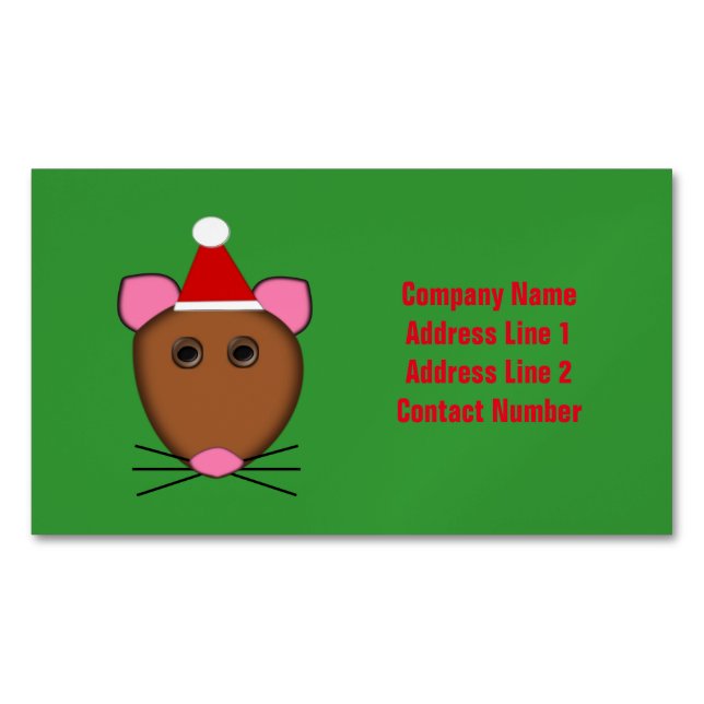 Merry Christmas Mouse Custom Business Cards (Front)