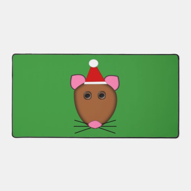 Merry Christmas Mouse Desk Mat (Front)