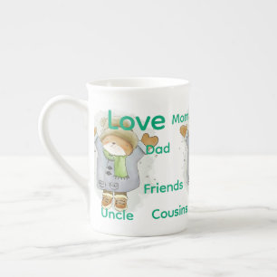 Merry Christmas Mouse Family Love Friends  Bone China Mug