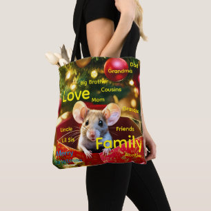 Merry Christmas Mouse Love Women's Tote Bags