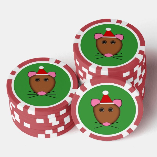 Merry Christmas Mouse Poker Chips (Stack)