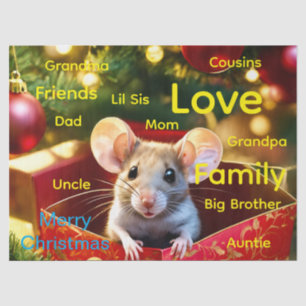 Merry Christmas Mouse Tissue Paper