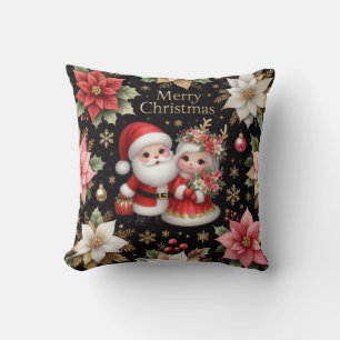 Merry Christmas Mr. and Mrs Santa Claus cute Cushion