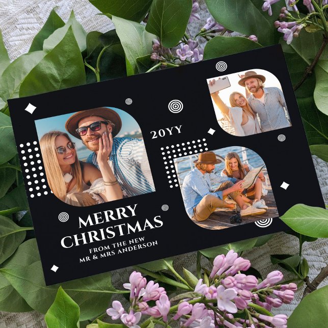 Merry Christmas Mr & Mrs 3 Photo Collage Modern (Creator Uploaded)