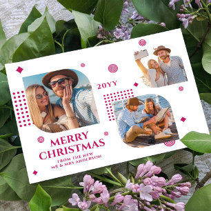Merry Christmas Mr & Mrs 3 Photo Collage Modern
