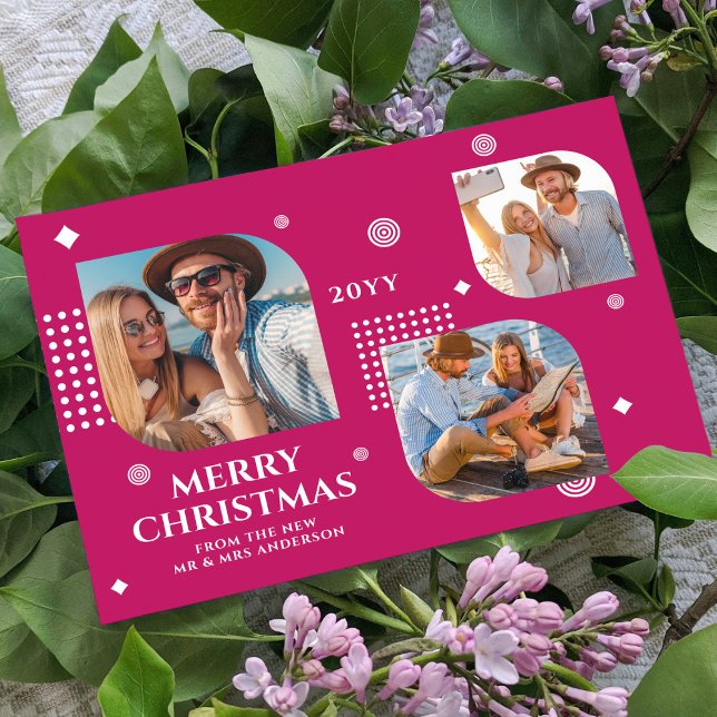 Merry Christmas Mr & Mrs 3 Photo Collage Modern (Creator Uploaded)