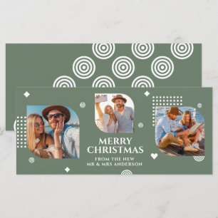 Merry Christmas Mr & Mrs 3 Photo Collage Modern