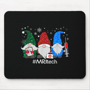 Merry Christmas Mri Tech Gnomes Cute Xmas Leopard  Mouse Pad