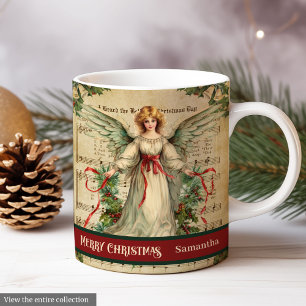 Merry Christmas Mug Nostalgic Angel Gift for Her