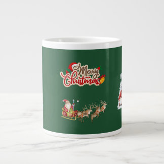 Merry Christmas mug, Santa Claus Large Coffee Mug