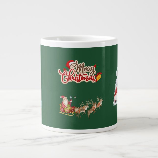 Merry Christmas mug, Santa Claus Large Coffee Mug (Front)
