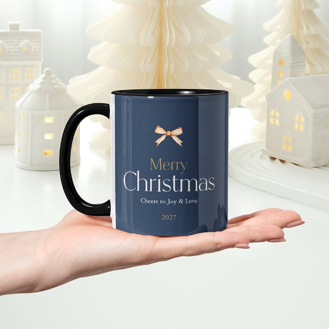 Merry Christmas Mug with Gold Bow (Creator Uploaded)