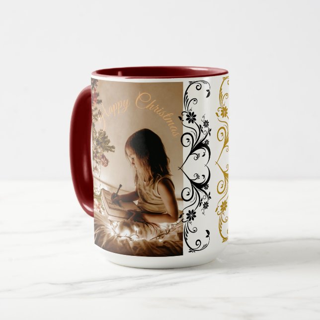 Merry christmas mugs 2025 maroon colour  (Front Left)
