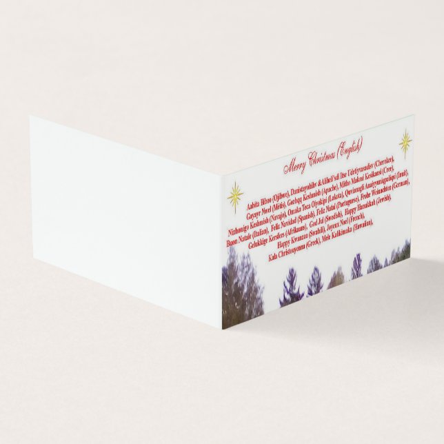 Merry Christmas Multi Language Folded Card (Outside)