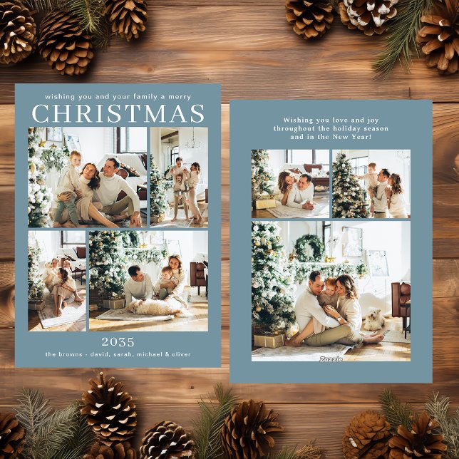 Merry Christmas Multi Photo Holiday Card (Creator Uploaded)