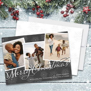 Merry Christmas Multi Photo Script Holiday Card