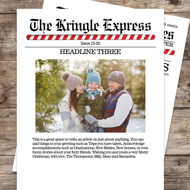 Merry Christmas Multi Photo Whimsical Paper Sheet (The dimensions are 4.5" Length x 5.6" Height (vertical))