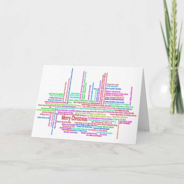 Merry Christmas Multilingual  Christmas Card (Front)
