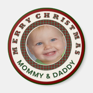 Merry Christmas Mummy and Daddy Custom Photo Magnet