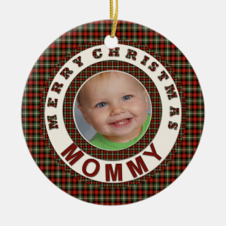 Merry Christmas Mummy Holiday Photo Ceramic Tree Decoration
