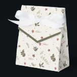 Merry Christmas Muted Holly Foliage Holiday Favour Box<br><div class="desc">Holly,  poinsettias and winter foliage elements in muted holiday colours over a cream-coloured background. "Merry Christmas" header. Please reach out with any comments or for customisation assistance. Always happy to help!</div>