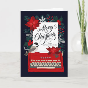 Merry Christmas My Godmother Vintage Typewriter Card
