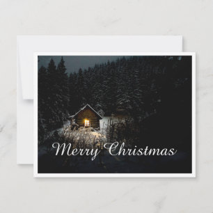 Merry Christmas Mystic Cabin Deep Woods